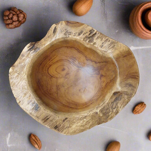 Arosi Teak Rustic Bowl 35cm Home Accessories at World Of Decor NZ
