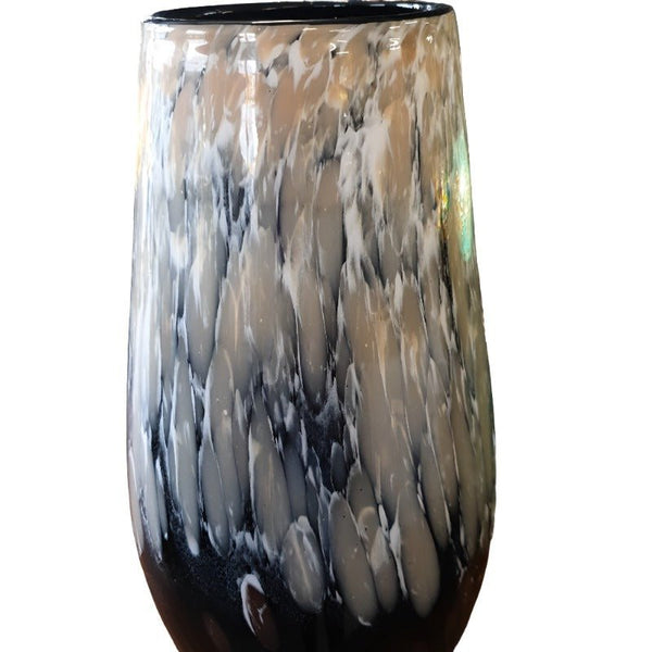 Glass Vase Black 18x33cm at World Of Decor NZ