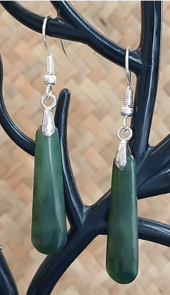NZ Green Stone - Drop Earring 33mm KIWIANA at World Of Decor NZ