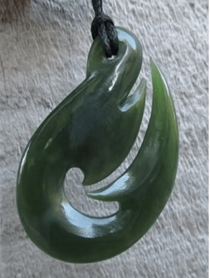 NZ Green Stone - Hook 43mm KIWIANA at World Of Decor NZ