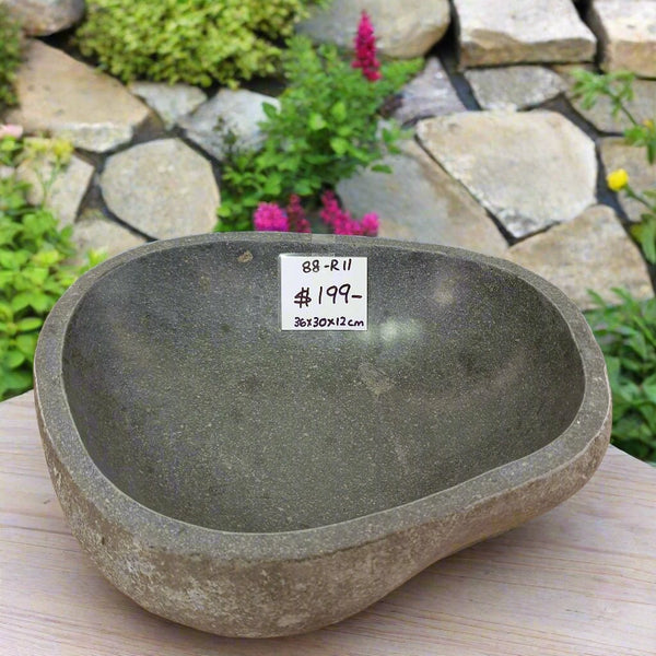 Stone Bird Bath Bowl - R11 VOLCANIC ROCK at World Of Decor NZ