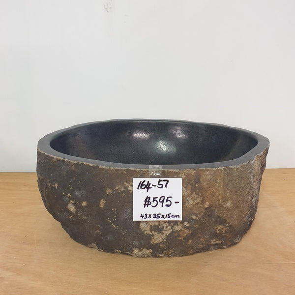 Stone Hand Basin Collections New Zealand 164 - 57 VOLCANIC ROCK at World Of Decor NZ