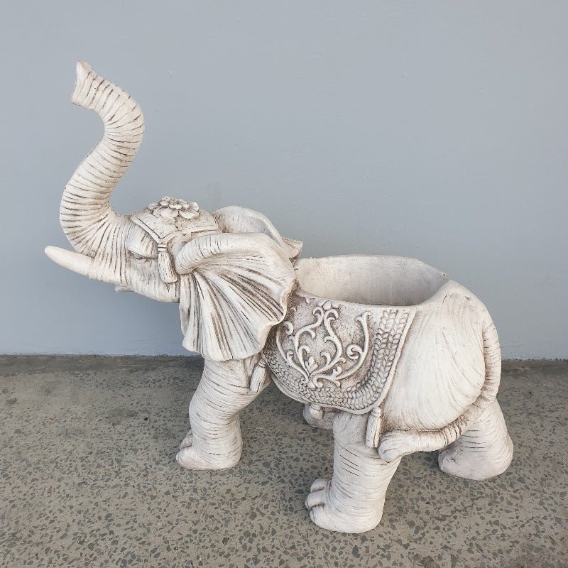 Trunk Up Elephant Statue Planter GARDEN & OUTDOOR at World Of Decor NZ
