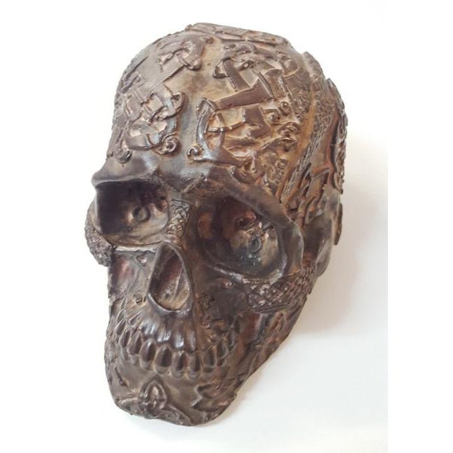 Poly Resin Skull Antique Colour at World Of Decor NZ