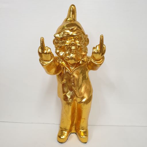 Double Finger Gnome - Gold Poly Resin Figurines & Animals at World Of Decor NZ