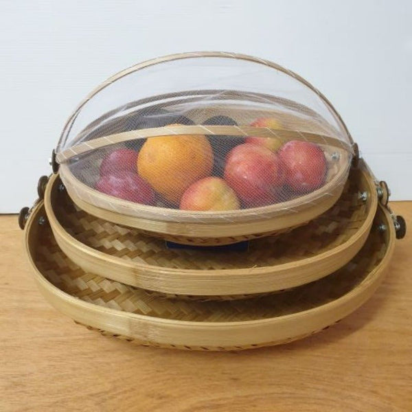 Food Cover Oval Bamboo Set of 3 - Natural Home Accessories at World Of Decor NZ
