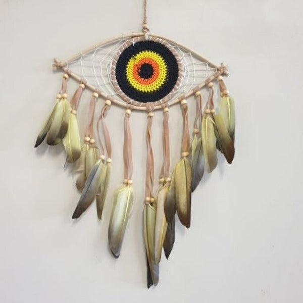 Coloured Eye Dream Catcher - Yellow Dream Catchers at World Of Decor NZ
