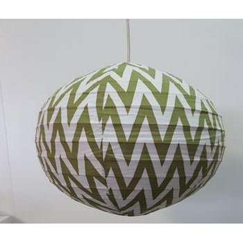 Zigzag Fabric Lamp Shade 40CM-Green at World Of Decor NZ