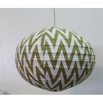 Zigzag Fabric Lamp Shade 40CM - Green LAMP at World Of Decor NZ