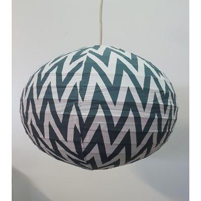 Zigzag Fabric Lamp Shade 40cm-Grey at World Of Decor NZ