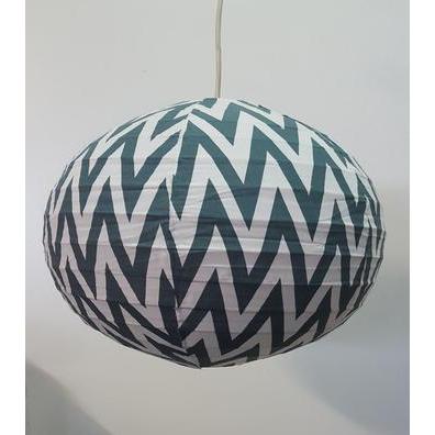 Zigzag Fabric Lamp Shade 40cm - Grey LAMP at World Of Decor NZ