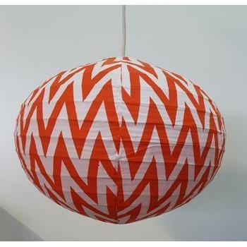 Zigzag Fabric Lamp Shade 40CM - Orange LAMP at World Of Decor NZ