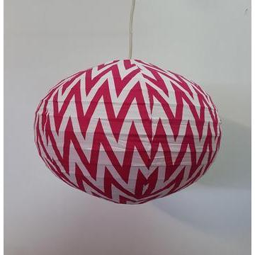 Zigzag Fabric Lamp Shade 40CM - Red LAMP at World Of Decor NZ