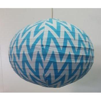 Zigzag Fabric Lamp Shade 40CM - Turquoise LAMP at World Of Decor NZ