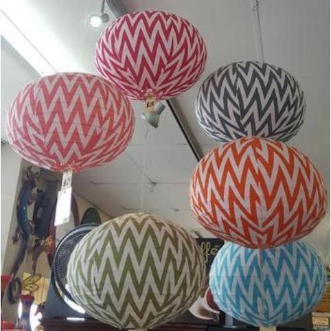 Zigzag Fabric Lamp Shade 40CM - Turquoise LAMP at World Of Decor NZ