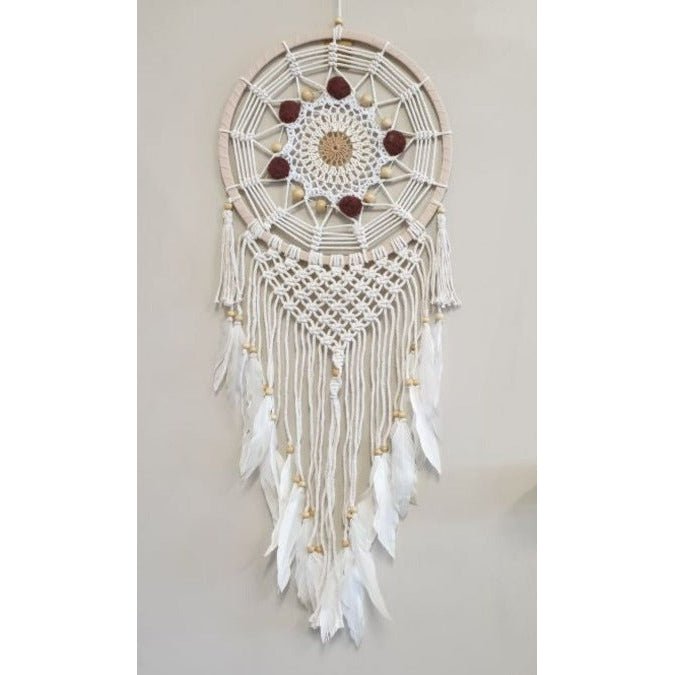 Pom Pom Crochet Dream Catcher - Mustard Dream Catchers at World Of Decor NZ