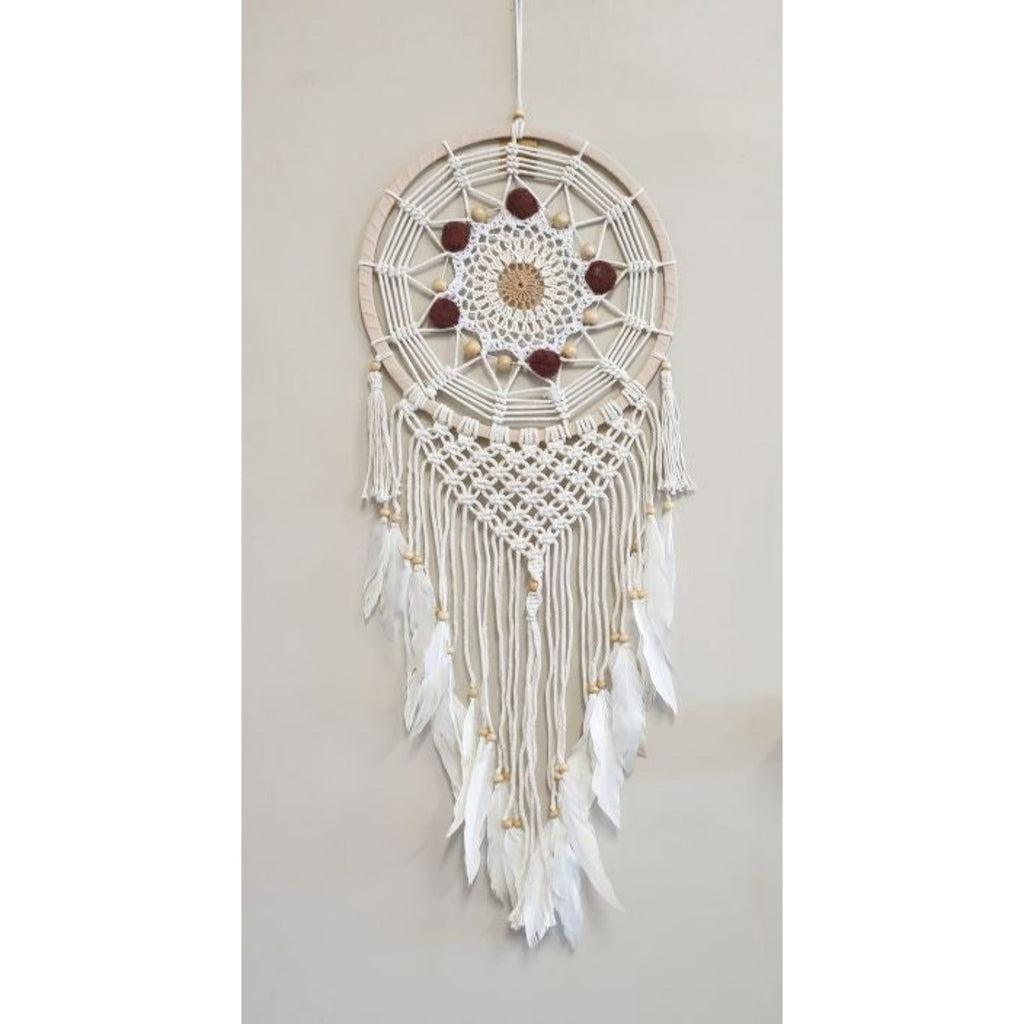 Pom Pom Crochet Dream Catcher - Mustard Dream Catchers at World Of Decor NZ