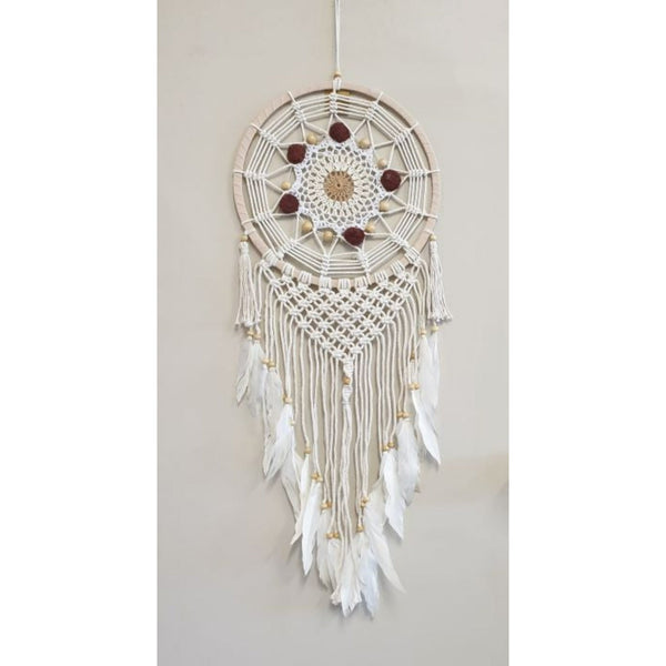 Pom Pom Crochet Dream Catcher-Mustard at World Of Decor NZ