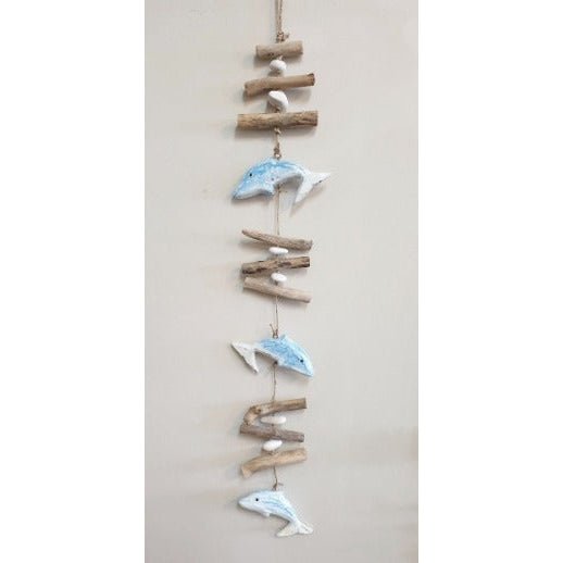 Hanging Mobile Driftwood 100cm-Dolphins at World Of Decor NZ