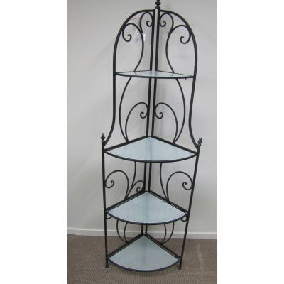 Corner Shelf Metal Unit - Black BOOK CASE/DISPLAY UNIT at World Of Decor NZ