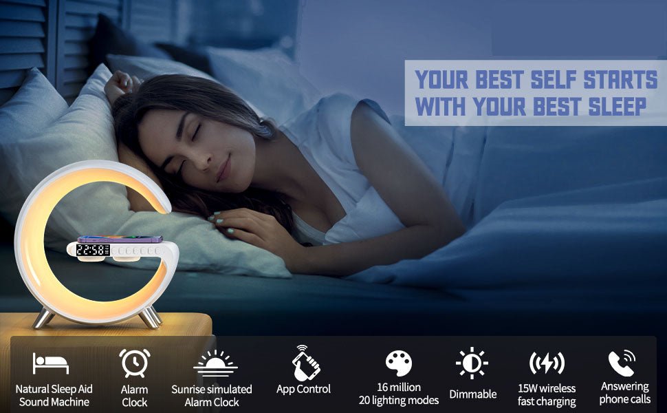 Multifunctional Wireless Charger 9 in 1 Smart Light Sound Machine Home Accessories at World Of Decor NZ