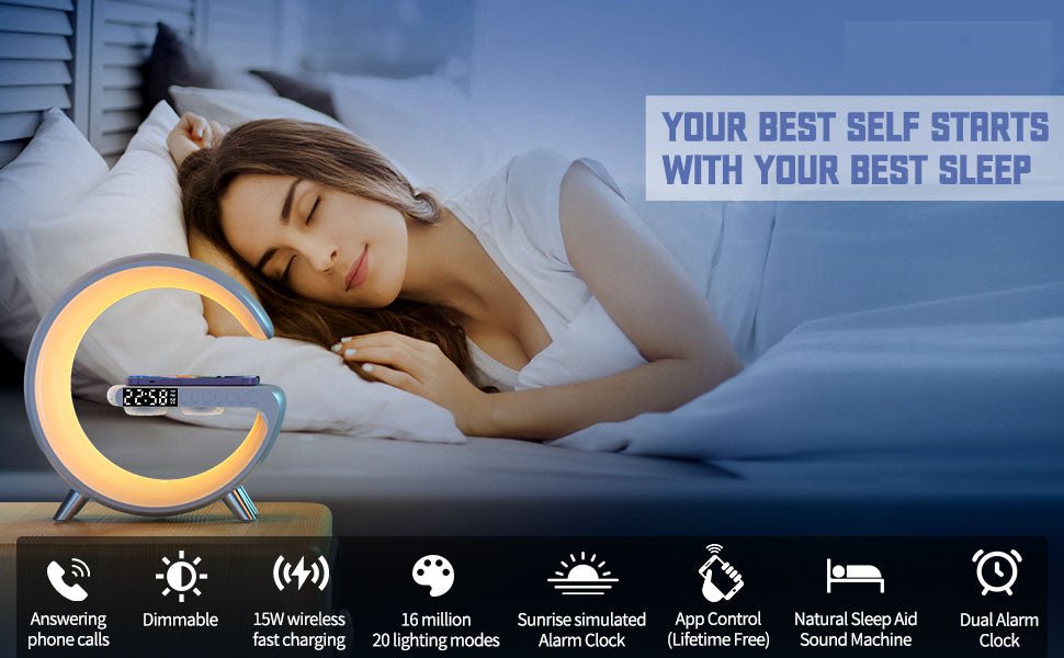 Multifunctional Wireless Charger 9 in 1 Smart Light Sound Machine Home Accessories at World Of Decor NZ
