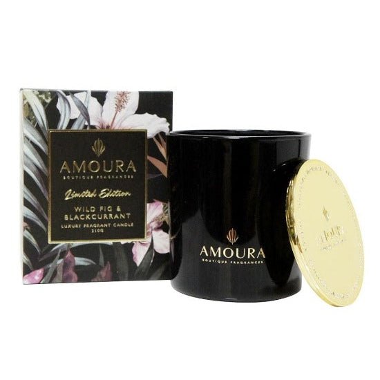 Amoura Luxury Fragrant Candles - Wild Fig & Blackcurrent CANDLES at World Of Decor NZ