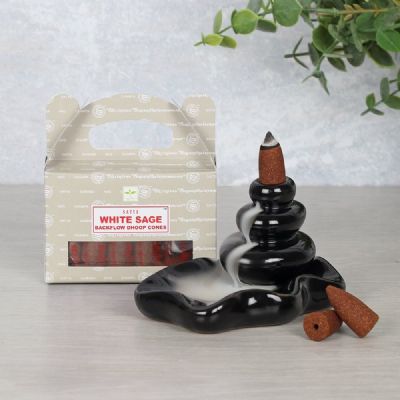 WHITE SAGE BACKFLOW CONE INCENSE at World Of Decor NZ