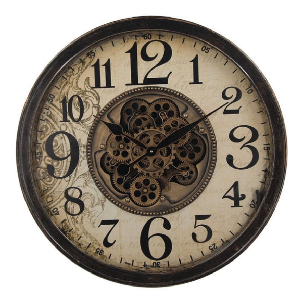 2 Tone Gear Clock With Glass 65cm at World Of Decor NZ