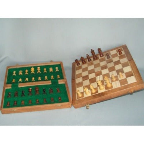 Chess Set Wooden Magnetic 12 inch Folding Case at World Of Decor NZ