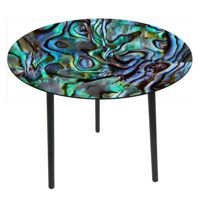 Glass Top Side Table - Paua at World Of Decor NZ