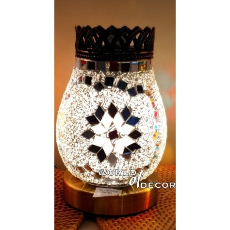 Turkish Mosaic Prosperity Lamp And Oil Burner Oval-9 at World Of Decor NZ