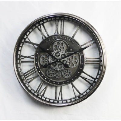 Antique Silver Gear Clock 55cm at World Of Decor NZ