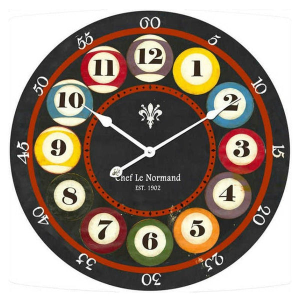 Pool Balls Glass Clock CLOCK at World Of Decor NZ