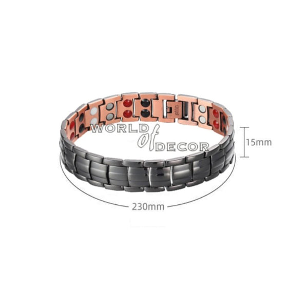 Copper Bracelet - 2 Tone 4 Type Magnet Copper Bracelet at World Of Decor NZ