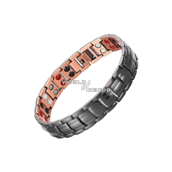 Copper Bracelet - 2 Tone 4 Type Magnet Copper Bracelet at World Of Decor NZ