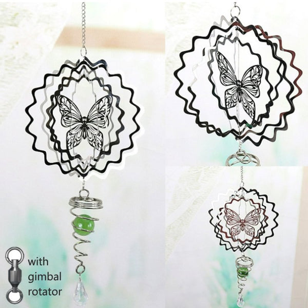 Crystal Votex Wind Spinner - Butterfly Windchimes & Outdoors at World Of Decor NZ