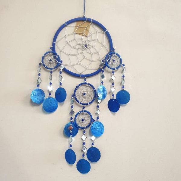 Dreamcatcher Mirror Shell Chimes-Blue at World Of Decor NZ