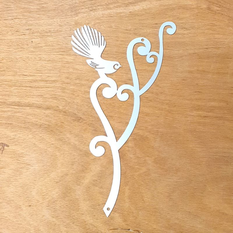Faintail on Fern Silver Wall Art Wall Art, Affirmations & Hangings at World Of Decor NZ