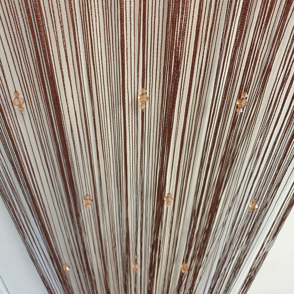 Fly String Curtain Beaded x 3-Brown at World Of Decor NZ