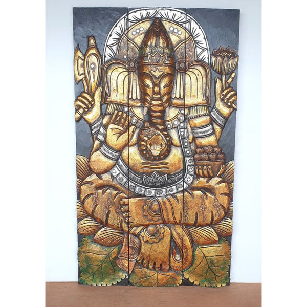 Ganesh Wall Decor 3D-Gold at World Of Decor NZ