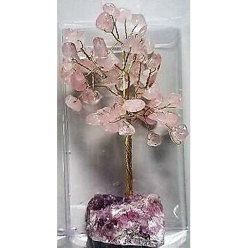 Gemstone Tree Crystal Base Gemstone-Rose Quartz at World Of Decor NZ