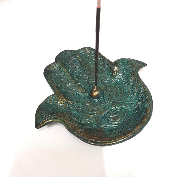 Hamsa Incense Holder - Ant Green Candle,Tealight & Incense Holders at World Of Decor NZ