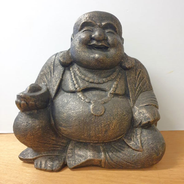 Happy Buddha Sitting With Ingot 40cm at World Of Decor NZ