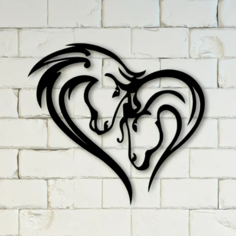 Love Heart Horses Wall Art 40cm at World Of Decor NZ