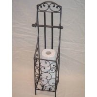 Toilet Roll Holder/Stand and Storage - Pewter BATHROOM at World Of Decor NZ
