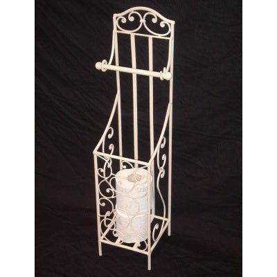 Toilet Roll Holder/Stand and Storage - White BATHROOM at World Of Decor NZ