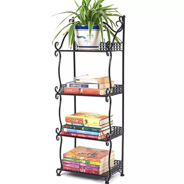 Metal Stand 4 Shelves - Black Furniture at World Of Decor NZ
