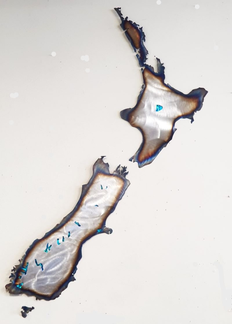 N Z MAP - Edge WALLHANGING at World Of Decor NZ