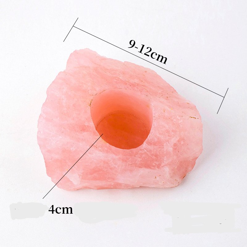 Rose Quartz Candle Holder CRYSTAL at World Of Decor NZ